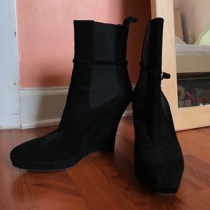 Gucci Black Wedge Booties